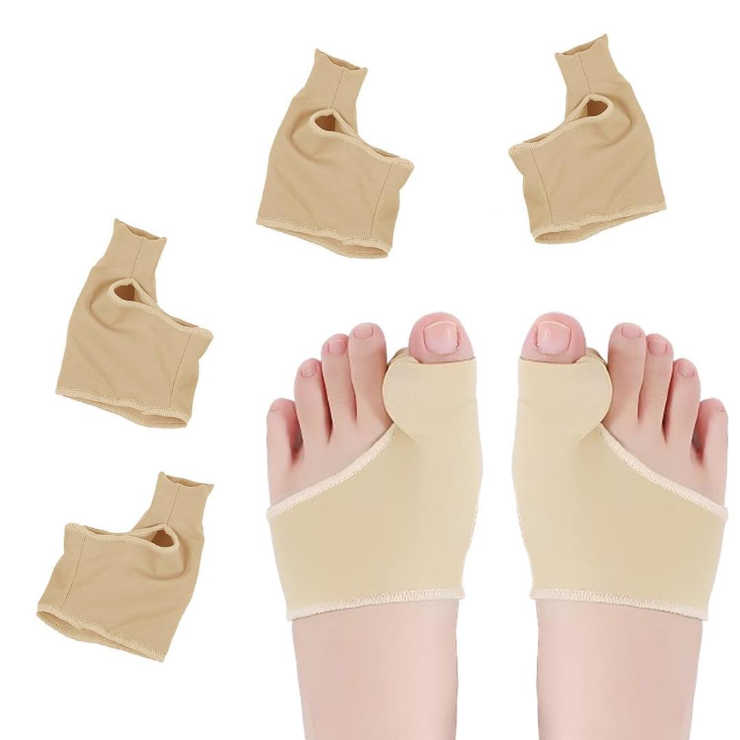 2 Pairs Bunion Corrector Relief Sleeve, Big Toe Straightener with Gel Pads, Orthopedic Hallux Valgus Brace for Toe Alignment, Pain Relief Cushion for Daily Wear (Skin Color, S)
