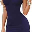 Avidlove Lingerie Dress Sexy Nightgown Womens Babydoll Sleepwear Ruffle Chemise Modal Lounge Slips Bodycon Nighties Navy Blue XXL