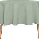 sancua Round Tablecloth - 60 Inch - Water Resistant Spill Proof Washable Polyester Table Cloth Decorative Fabric Table Cover for Dining Tables, Buffet Parties and Camping, Sage Green