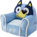 Idea Nuova Bluey Figural Soft and Comfortable Structured Bean Bag Sofa Chair for Kids with Armrests,Ages 3+