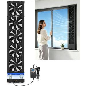 37.4-39.4 Inch Vertical Window Fan For Sliding Windows Stepless Speed Control (0-2800 Rpm) Window Exhaust Fan Waterproof Vertical Window Fan With Living Rooms Bedroom Attics Garages