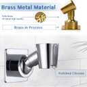 YDmeet Shower Head Holder, Adjustable Handheld Brass Shower Head Bracket, Wall Mount Holder, Drill Free Glue Installation (Polished Chrome)