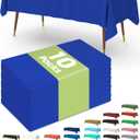 Pureegg Plastic Table Cloth Disposable 10 Pack, 54 x 108 Inch Table Cloths, Patriotic Decorations, Thanksgiving, Veterans Day Tablecloths, Rectangle, Plastic Cover, Leakproof & Sturdy, Navy Blue