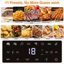 4.5QT Air Fryer Pizza Oven with 11 Presets, Air Fryers with Dual Heating & 360 Airflow | Viewing Window | Touch Display, Nonstick Airfryer for Roast, Bake, Dehydrate, Microwave, Reheat & More