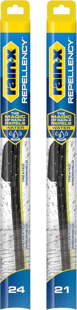 Rain-X 810353 Repellency Water Repellent Wiper Blades, 24" & 21" Windshield Wipers, All Weather Streak-Free for Enhanced Visibility w/Water Repellency Formula