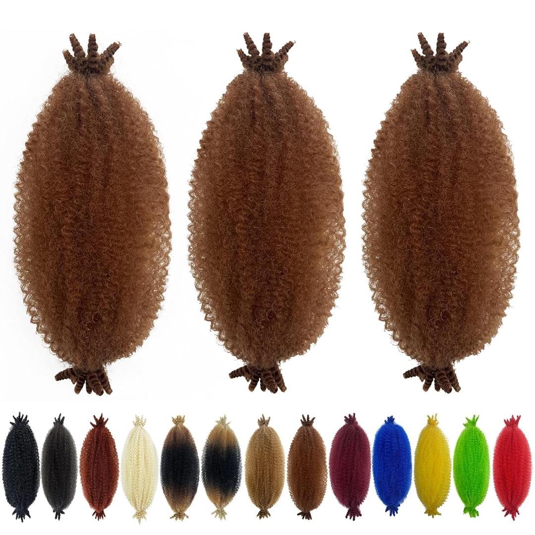 Springy Afro Twist Kinky Hair - 12 Inch Pre-Separated Marley Twist Braiding Hair (Pack of 3, 30#)