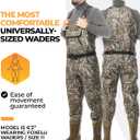 Foxelli Chest Waders, Waterproof 4mm Neoprene Hunting & Fishing Waders for Men & Women with Boots, Size: 11