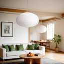 White Paper Lantern, 20-inch Flat Round Lamp Shade
