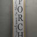 Welcome To The Porch Sign For Front Porch Standing 45"X9" Wood Frame Large Vertical Tall Board Welcome Sign for Home Outside Front Door Wall Decor (Black)