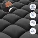 ELEMUSE 3 Inch Dual Layer Memory Foam Mattress Topper Twin XL, Dorm Room 2 Inch Cooling Gel Memory Foam Plus 1 Inch Down Alternative Pillowtop Mattress Pad,College Essential, Comfort Support, Black