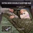 Naturehike Flannel Sleeping Bag for Adults with Pillows, Doublewide Two Person Sleeping Bag for Couples & Whole Family, All Seasons for Camping, Hunting & Bedding