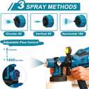 Paint Sprayer for House Painting, 1250W Spray Paint Gun 6 Nozzle 3 Patterns 1400ML Detachable Container with LED Easy to Clean, Electric Paint Sprayer for Furniture Cabinets Fence DIY (Blue)