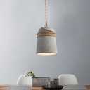 Concrete Pendant Lamp, Modern Hemp Rope Hanging Light, Cute Cement Pendant Lamp for Farmhouse Kitchen Island (B)