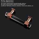Orger 5 Pack Kitchen Cabinet Handles 3 in Hole Centers, Square Clear Acrylic Cabinet Pulls with Rose Gold Finish Base, Modern Decor Drawer Pulls for Bathroom/Bathroom Cabinet Hardware