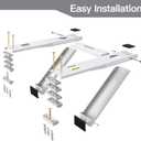 Dual Arm Window Air Conditioner Support Bracket Heavy Duty 200lbs, for 5000-22000 BTU Units, Universal Window AC Mount Units Fits Single/Double Hung Windows with Anti-Vibration Pads