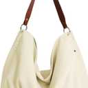 Large Canvas Hobo Bags Women Slouchy Crescent Crossbody Shoulder Bag Retro Underarm Satchel Purse Work Travel Tote Handbag