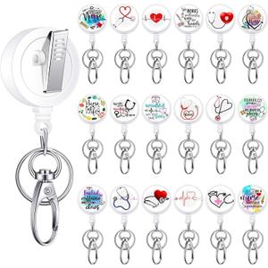 36 Pcs Retractable Badge Reel Clips Holder ID Badge Reel Alligator Clip Name Tag Reels for Nurse, Doctor, Teachers, Students
