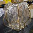 Crystal Semi Flush Mount Ceiling Light Fixture E26 Mini Antique Gold Chandelier Small Ceiling Lamp for Entryway Bedroom Bathroom Hallway Closet Foyer