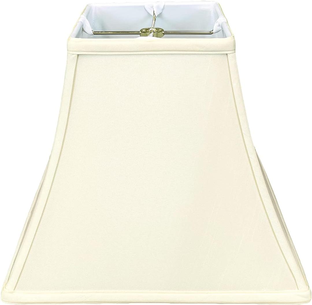 Royal Designs Square Bell Basic Lamp Shade, Eggshell, 6 x 12 x 10.5 (6 x 12 x 10.5, Eggshell)