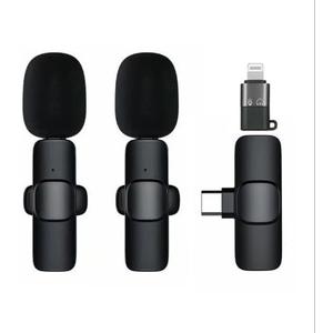 Microphone Wirelessbluetooth Mini Live Streaming Wireless Lavalier Microphone - Noise Reduction, Compatible with Multiple Devices (Type-c+Apple Adapter)