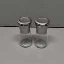 Ebaco Salt and Pepper Grinder Set - Refillable Grinder Adjustable Coarseness of Pepper Salt Spice Stainless Steel Mills Glass 6oz (2pcs Sliver-1)