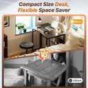 Huuger Folding Desk with Storage Shelf, 31.5 Inch Foldable Computer Table for Small Spaces, Space Saving Sofa Table for Couch, Writing Work Office Computer Desk, Easy to Fold, Black