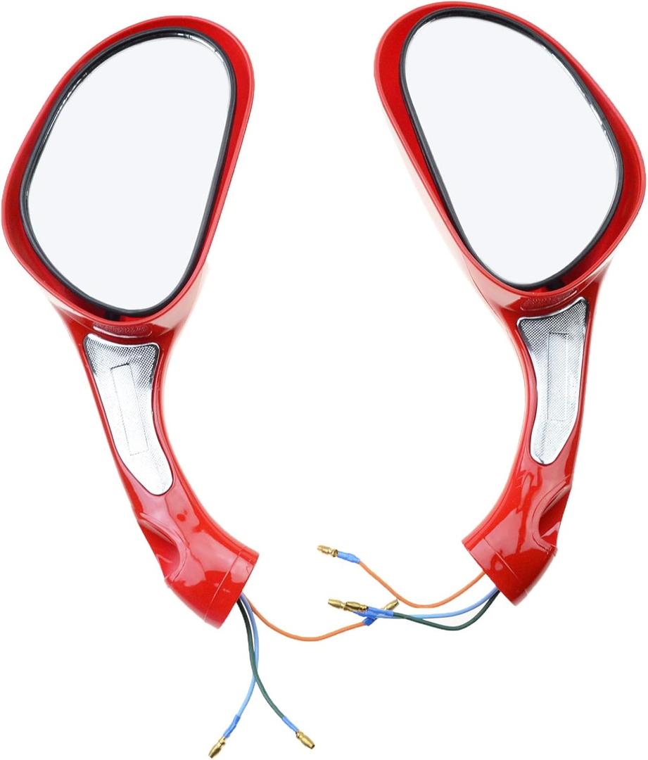 GOOFIT 8mm Rearview Mirrors Pair for GY6 50cc 60cc 80cc 125cc 150cc Scooter Moped Motorcycle (Red)