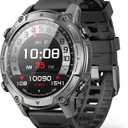 2026 AI Smart Watch with Standalone GPS & Offline Maps, 5ATM Waterproof, 1.43" AMOLED, 21-Day Battery, 178 Sports Modes, Compass, Heart Rate/SpO2/Stress/Sleep Monitor, for Android iOS Men Women Black