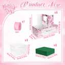 6 Set Mother's Day Cake Flower Gift Boxes with 6 Pcs Transparent PVC Cake Boxes 6 Floral Foam Ribbon Set Flower Bouquet Packaging Gift Paper Boxes for Mother's Day Mom Wife Birthday Holiday Gift Party