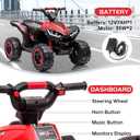 GarveeLife 12V Kids Ride On ATV, 4 Wheeler Electric Vehicle for Kids 3-8 Toddler Battery Powered Toy Car for Boys Girls with Remote Control, LED Lights, Soft Start, Treaded Tires, Music, Red