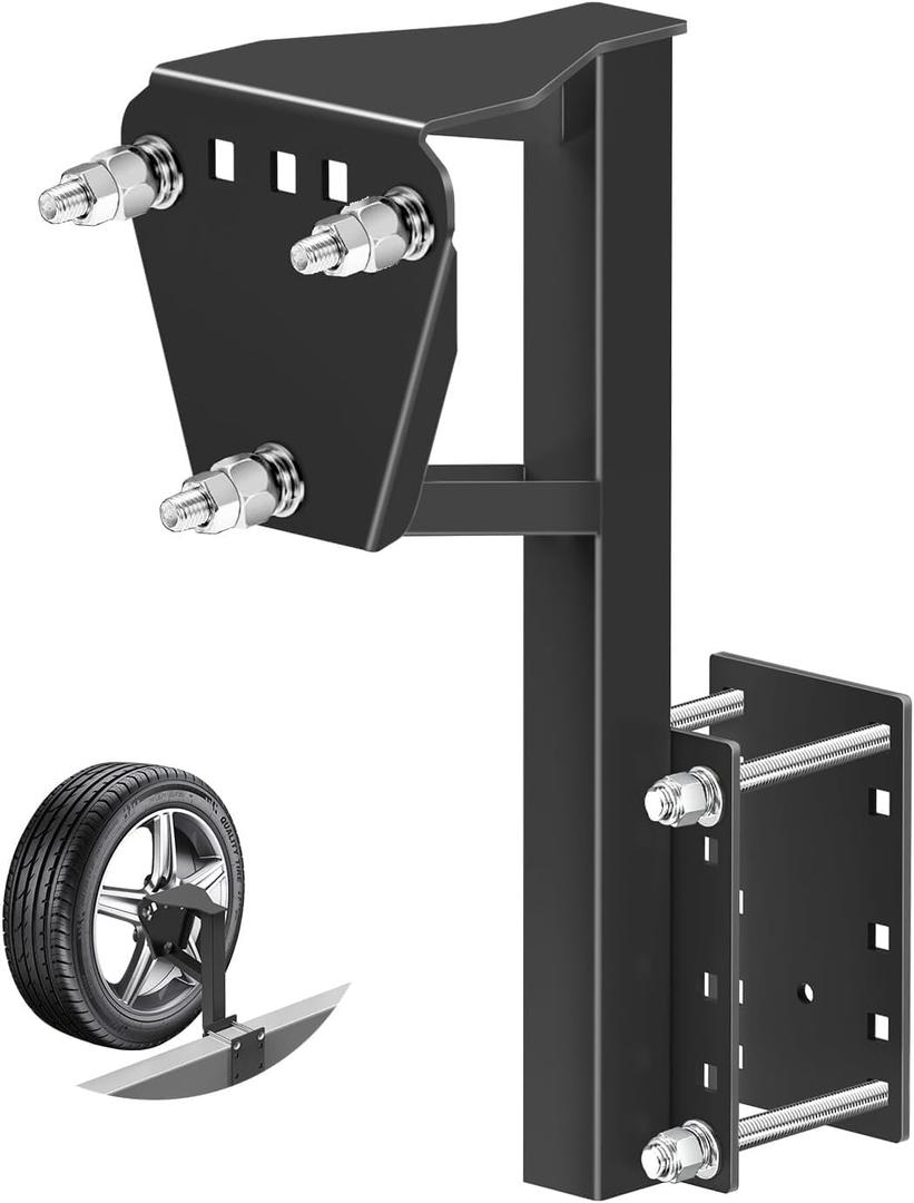 Spare Tire Mount for Utility Trailer Accessories, 3-Nut Design Spare Tire Carrier for Withstands 180 Lbs, Fits Most 4, 5 & 6 Lugs Wheels, Hold 4,4.25" 4.5, 4.75,5.0",5.32" and 5.5Bolt Patterns