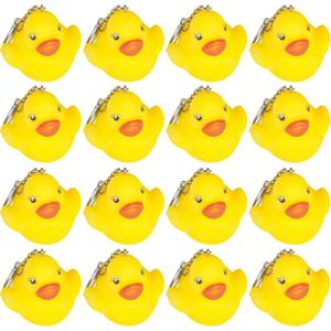 ArtCreativity Ducky Keychains for Kids, Set of 12, Key Chains with Yellow Duck, Accessories for Keys, Backpack, or Pocket Book, Keyholder Birthday Party Favors, Carnival Party Favors for Children