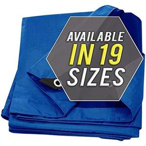 Large Waterproof Tarp - Heavy Duty 5 Mil Thick Poly Tarpaulin Ideal for Canopy Tents, Boats, RV or Pool Covers - Multipurpose Protective Tarps with Grommets for Indoor and Outdoor Use | 40' x 60'