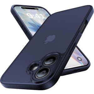 for iPhone 17 Case, [Ribbed Non-Slip Sides] [Military-Grade Drop Protection] [Full Camera Protection] Anti-Yellow Soft-Touch Shockproof Slim Phone Case for iPhone 17, TitaniumBlue