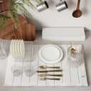 Stone Drying Mat for Kitchen Counter-Super Absorbent PU Dish Drying Mat, Quick Dry Stone Mat Kitchen for Dishes, Bottles & Cups, Large Foldable Stone Dish Drying Mat, Non-Slip Kitchen Mat (24" x 16")