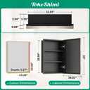 TokeShimi 24x30 Bathroom Mirrored Medicine Cabinet, Recessed Medicine Cabinet with Mirror, Aluminum Framed Brushed Nickel Mirror with Storage Adjustable and Quiet Hinge
