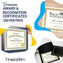 Geographics Optima Gold Blank Award Certificate Paper with Gold Foil Seals, 8.5 x 11, Seal 1.75" (Pack of 200)