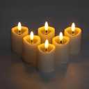 Simplelight Ivory Flameless Votive Candles with Timer, Realistic Black Wick Fall Candles Battery Operated, Battery Included, D 1.8 X H 3.1, Set of 6 for Halloween, Holiday Decoration (Ivory)