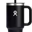Hydro Flask Travel Tumbler with Handle, Insulated Stainless Steel in 32 Oz Black