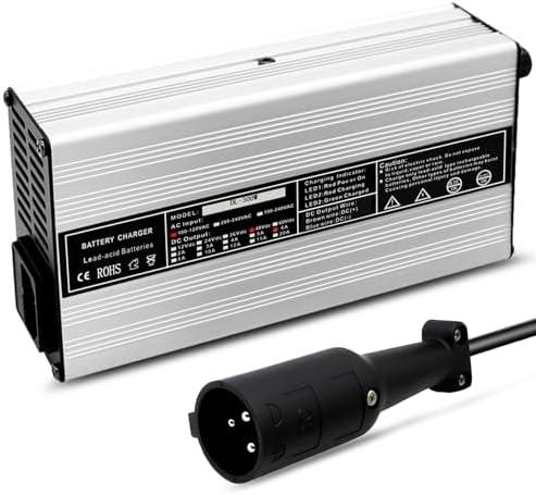 Nakkaa 48 Volt 6 Amp Golf Cart Battery Charger with 3-Pin Round Plug Compatible with DS