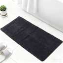 Barossa Design Reversible Cotton Bathroom Runner Rug - 22 x 60 Inch Long Bath Mat Washable & Soft Absorbent, Large Bath Rug for Bathroom Floor, Double Sink Vanity - Charcoal, 22x60 XL