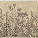 Artoid Mode Black Wildflower Spring Floral Spring Doormat, Home Summer Decor Low-Profile Switch Rug Door Mat Floor Mat for Indoor Outdoor 17x29 Inch