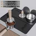 Silicone Coffee Mat 24"x16" Removable - Dish Drying Mat for Coffee Makers, Kitchen Sink & Kitchen Countertops | Non-Slip Heat-Resistant Coffee Bar Accessories Black