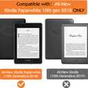 MoKo Case Fits 6" Kindle Paperwhite (10th Generation, 2018 Releases), Thinnest Lightest Smart Shell Cover with Auto Wake/Sleep for Amazon Kindle Paperwhite 2018 E-reader - Black