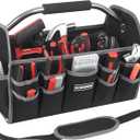 Kowsinde 16 Inch Tool Bag, Electrician Tool Bag, Open Top Tool Bags, 26 Pockets Can Hold Many Tools, Steel Handle and Removable Shoulder Strap