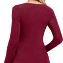 Meetjen Women's Long Sleeve Tops Slim Fit Wrap V Neck Ruffle 2026 Spring Trendy Casual Going Out Shirt Tee Blouses (L)