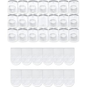 100 Mini Clear Light Clips with 120 Adhesive Strips, Damage-Free Indoor Mini Wall Hooks for Hanging, Removable Clips for Decoration