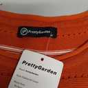 PRETTYGARDEN Summer Dresses for Women 2026 Casual Sleeveless Hollow Out Knit Side Slit Striped Beach Vacation Midi Dress (Medium, Rust Red)