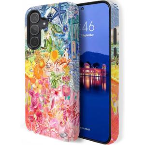 Compatible for Samsung Galaxy A16 Case,Two Layer Protection Heavy Duty Cover,Compatible for Samsung Galaxy A16 Phone Case,Vintage Sea Life Fruit Collage