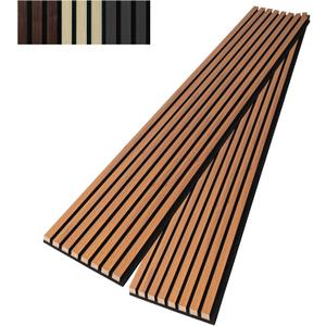 Art3dwallpanels Wood Slat Wall Panel, 108'' x 13'' Wood Panels for Wall 2 Pack 3D Soundproof Wall Panels, Large Acoustic Panels for Interior Ceiling and Wall Decor Noise Reduction,Red Oak